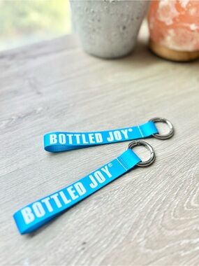 Bottled Joy Water Bottle Replacement Lanyard Straps Blue Set of 2 Carabiner Clip